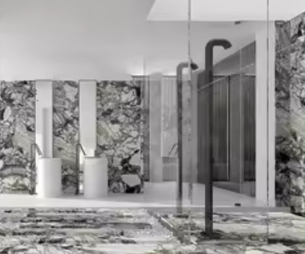 رخام ابيض ورمادي